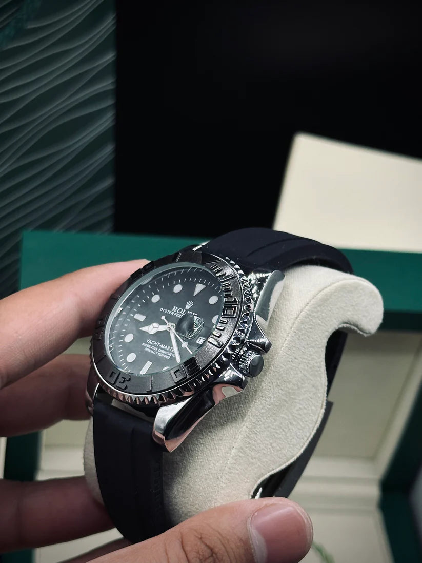 Rolex Yatch Master (silicone straps) Silver