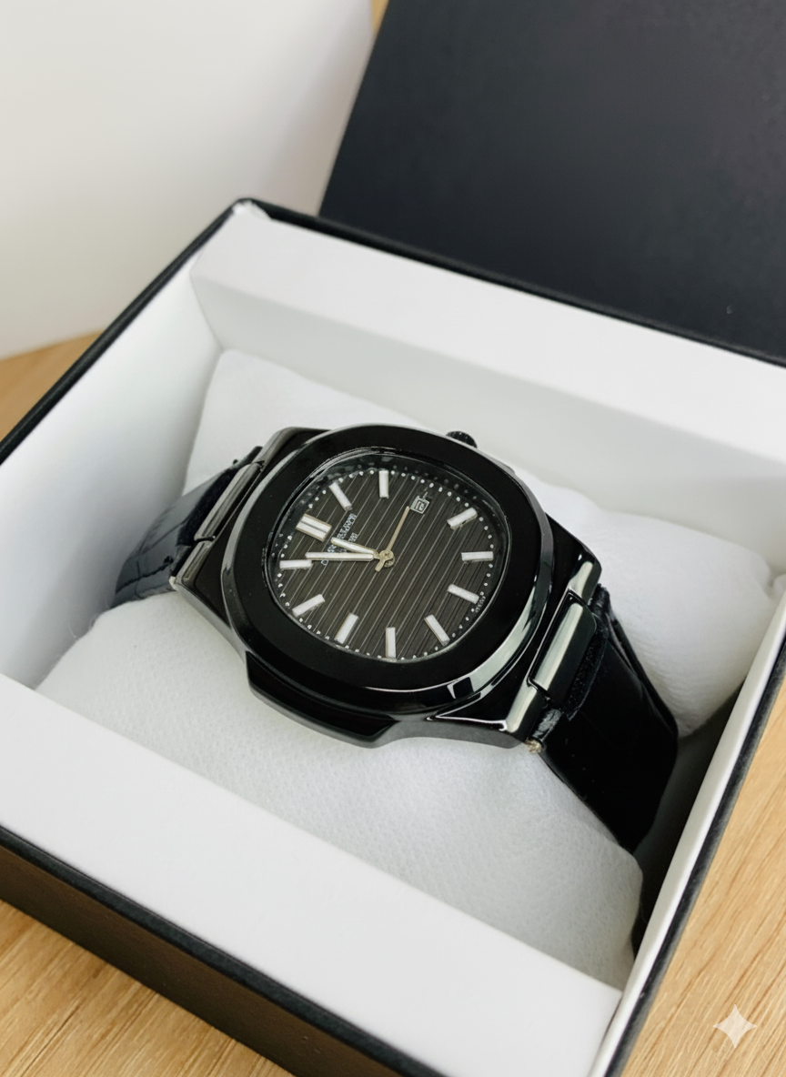Patek Philippe Leather Strap Full Black