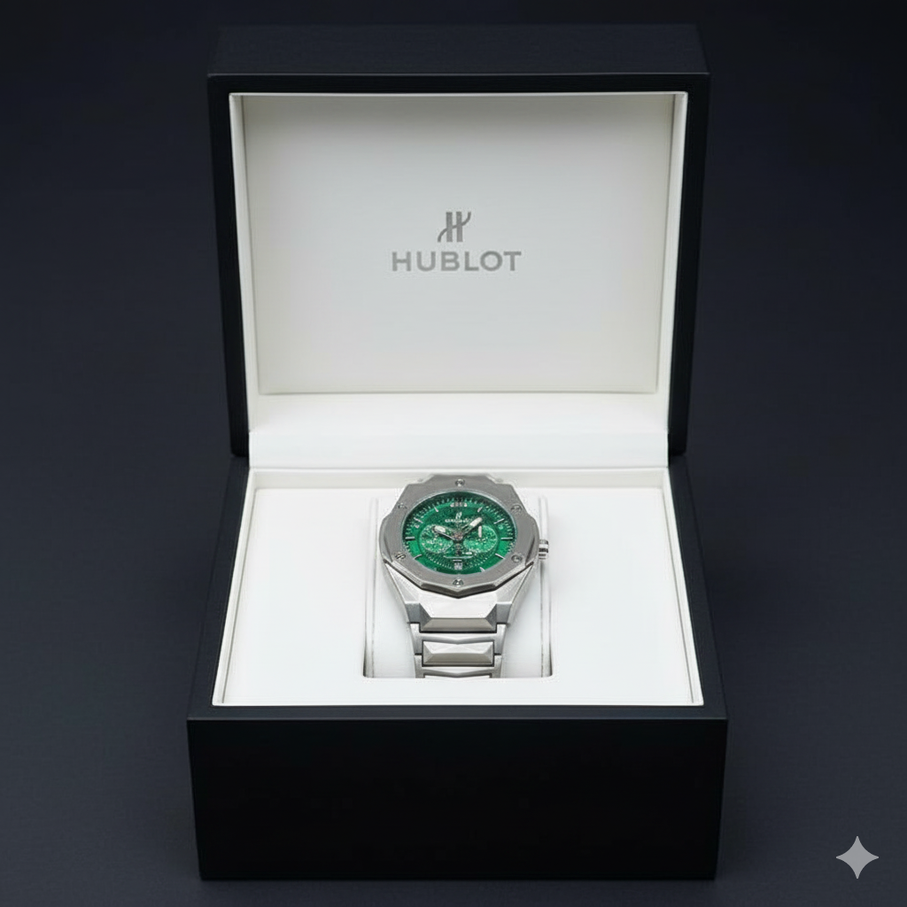 Hublot Diamond Cut Skeleton Green