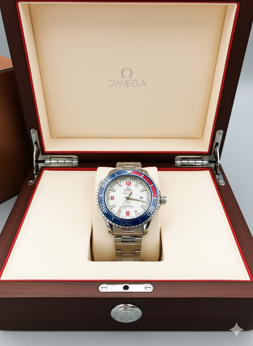 Omega Seamaster White Dial with Rotating Bezel