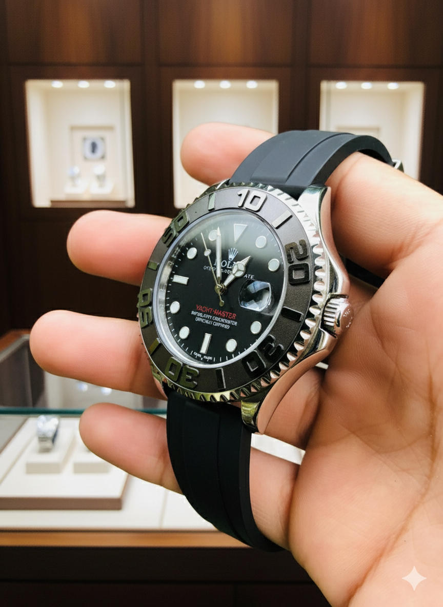 Rolex Yatch Master (silicone straps) Silver