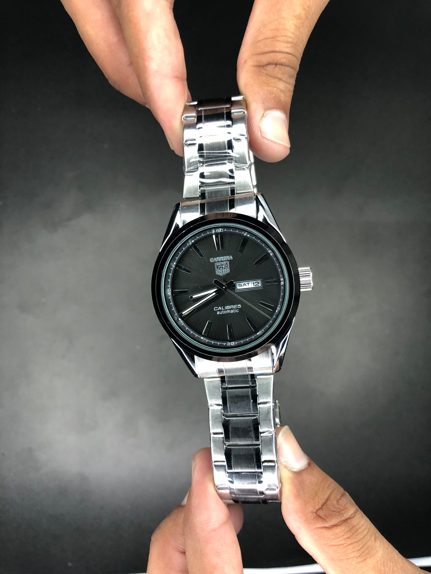 Carrera Calibre5 Automatic Silver Black Black Dial