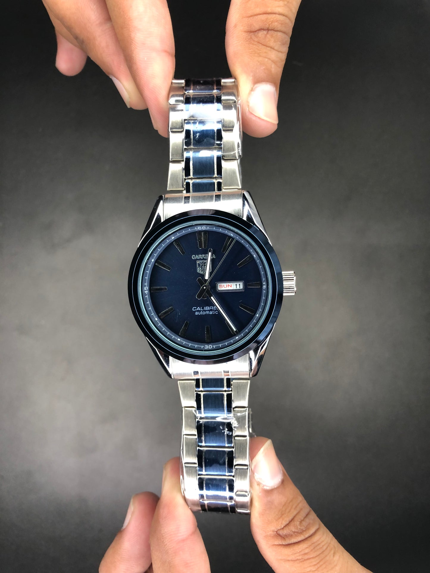 Carrera Calibre5 Automatic Silver Blue with Blue Dial