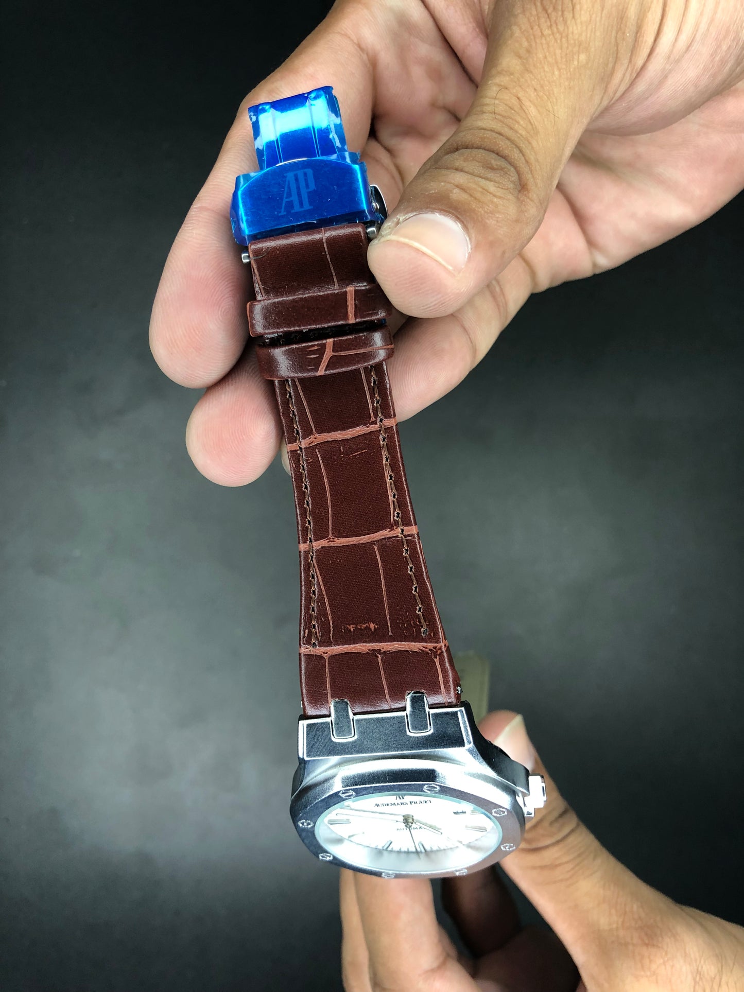 AP Royal Oak Semi Auto Brown with White Dial