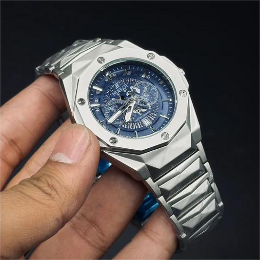 Hublot Diamond Cut Skeleton Blue