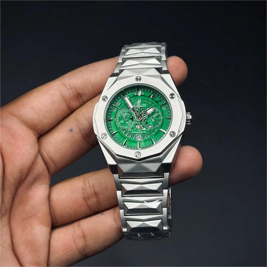 Hublot Diamond Cut Skeleton Green