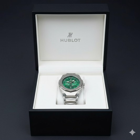 Hublot Diamond Cut Skeleton Green