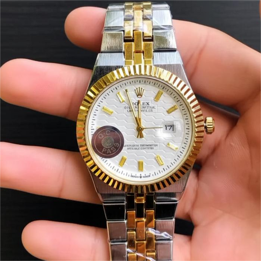 Rolex Golden Silver White Dial