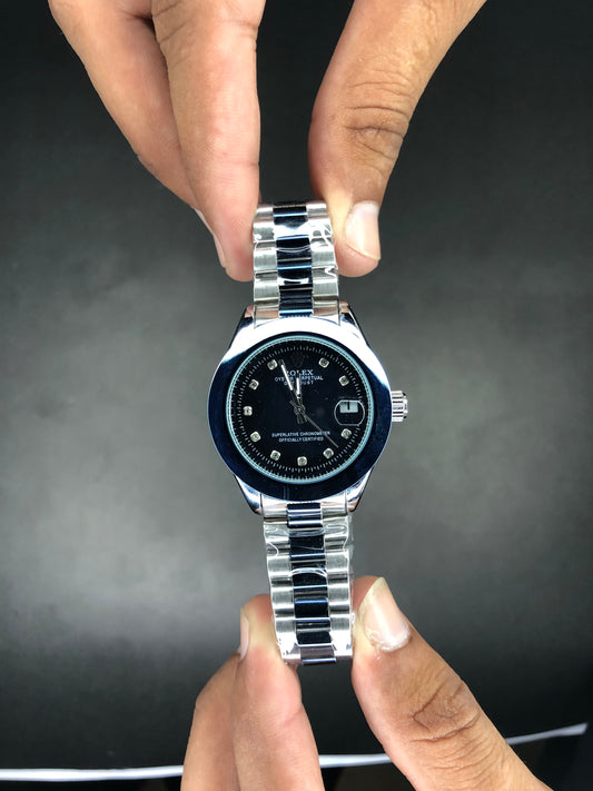 Rolex Two Tone Ladies Watch Blue Dial