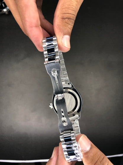 Rolex Two Tone Ladies Watch Blue Dial