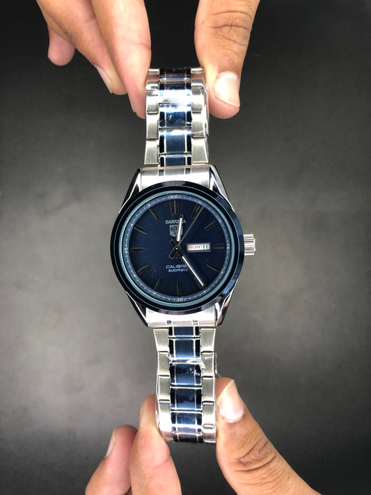 Carrera Calibre5 Automatic Silver Blue with Blue Dial