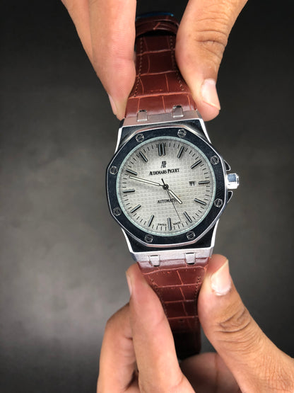 AP Royal Oak Semi Auto Brown with White Dial