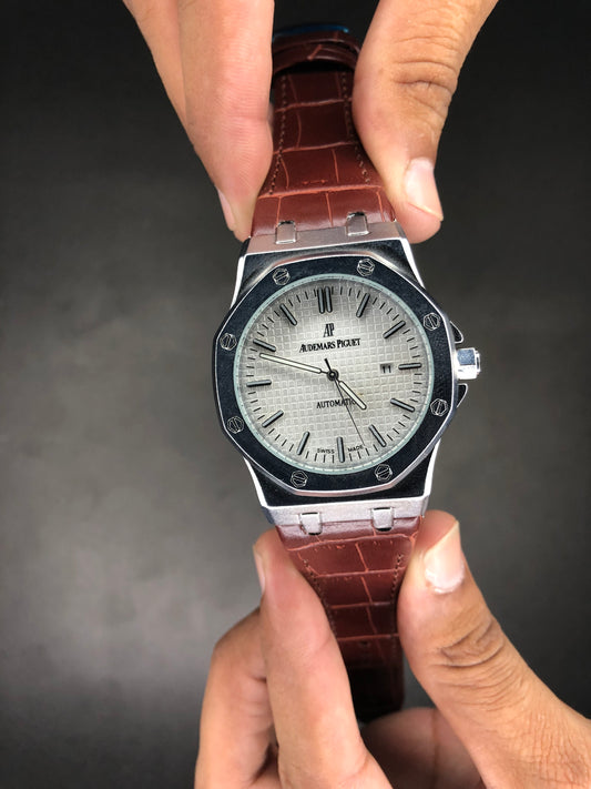 AP Royal Oak Semi Auto Brown with White Dial