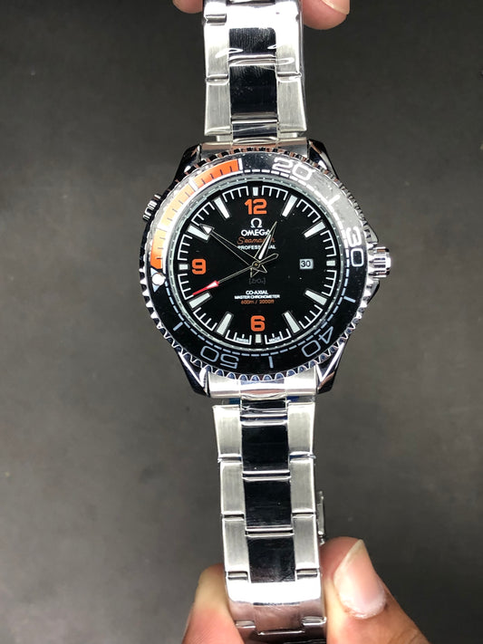 Omega Seamaster Black Orange Dial with Rotating Bezel